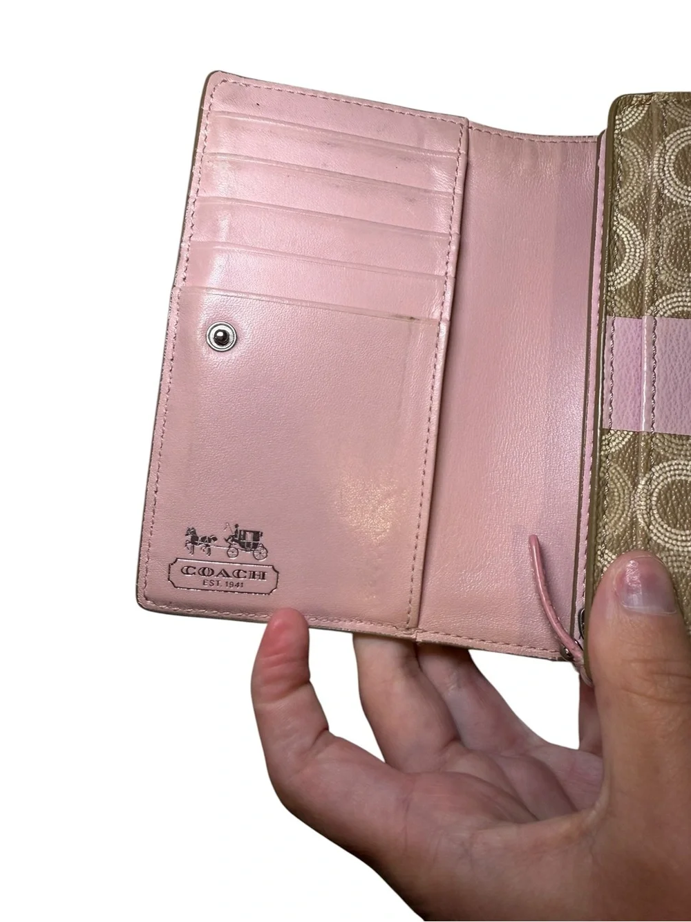Vintage Y2K Coach Madison Dotted Op Art Trifold Wallet